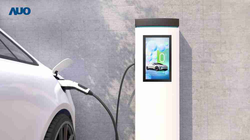 友達〝EVSE車用充電樁解決方案〞專為電動汽車充電樁設計，，，，具有高亮度、、克服戶外艱難環境的耐溫、、、耐紫外線等特性，，並搭載散熱性及擴充性強的高效能工業電腦，，可實現人機互動訴求，，，，如資訊顯示、、、支付等應用