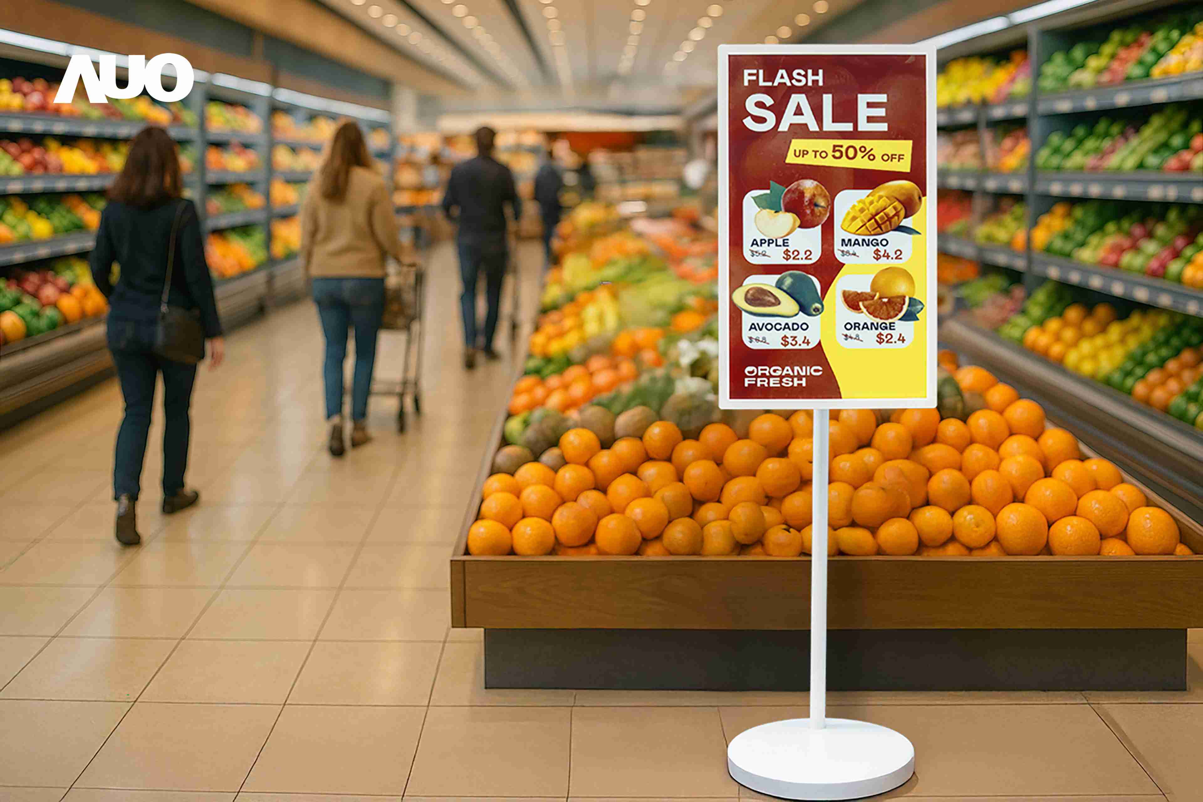 达擎首亮相低功耗、、全彩的〝aecoPost电子纸解决方案〞，，，，仅在更新画面时需要微量的电力驱动，，无需布建电线的便捷设计，，，使其可灵活应用、、、、随意置放，，并可透过云端或行动装置app，，，，轻松管理及排程广告内容，，，，晋升店头营销利器。。。